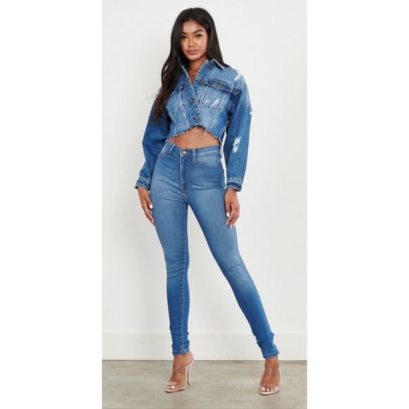 High Waisted Stretch Skinny Jeans - Picture 3 of 8